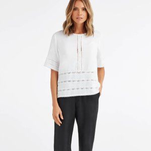 Vetta Capsule Lace Blouse in White - SOLD OUT